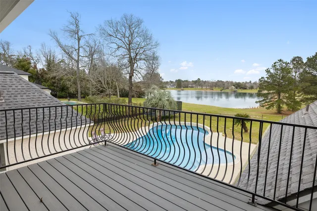 a house view with a swimming pool
