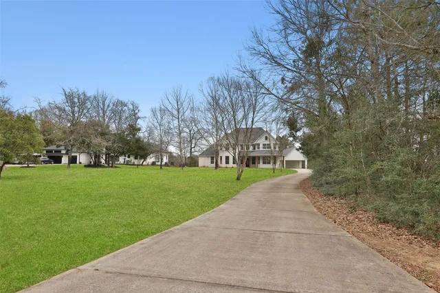 a view of a lake with a houses