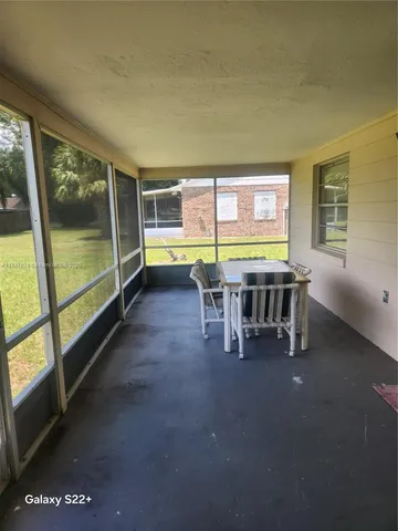 a table and chairs in a room