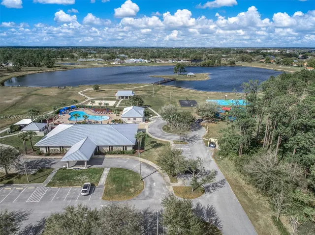 a view of a lake with outdoor space