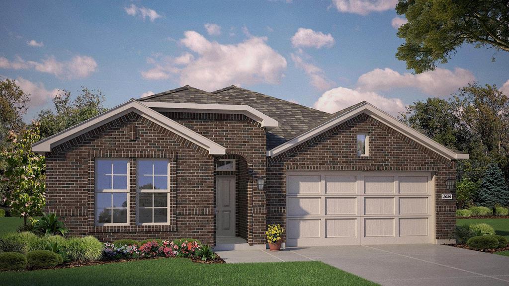 227 Windmill Drive Rhome, TX 76078 - Photo 31 of 34 a front view of a house with a yard and garage