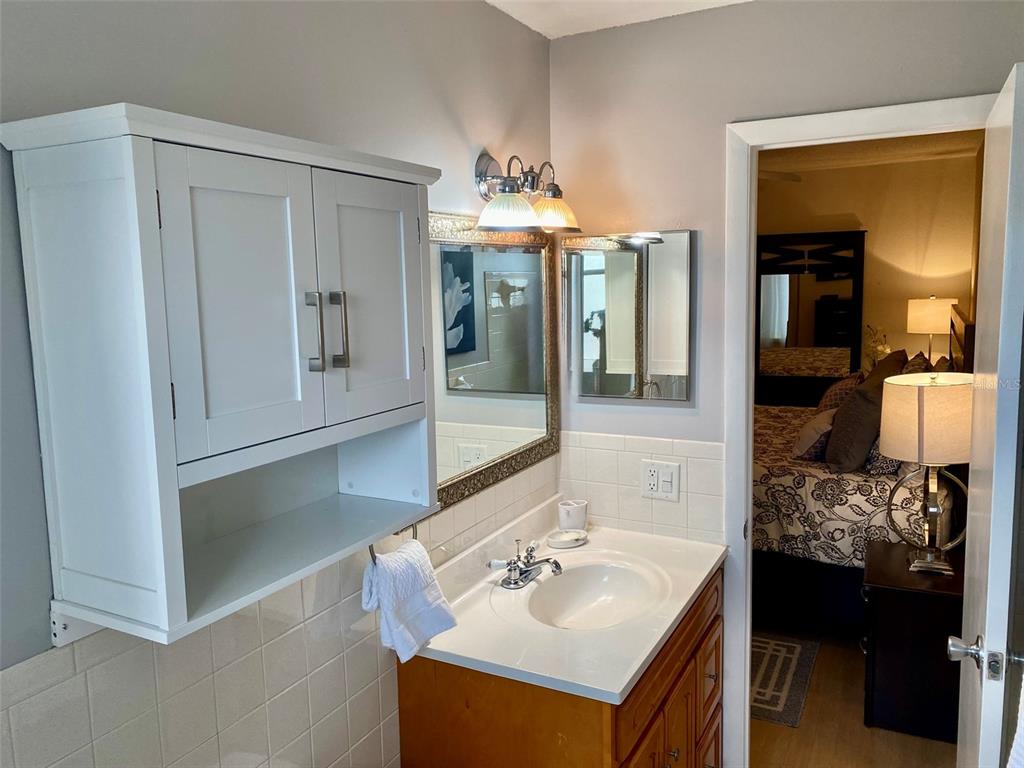 2360 Irish Lane, Unit 64 Clearwater, FL 33763 - Photo 12 of 45 a bathroom with a sink and a mirror