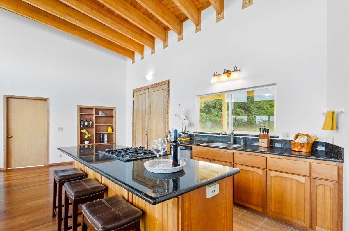2100 Kaiwiki Road Hilo, HI 96720 - Photo 9 of 29 a kitchen with stainless steel appliances granite countertop a sink and a counter top space