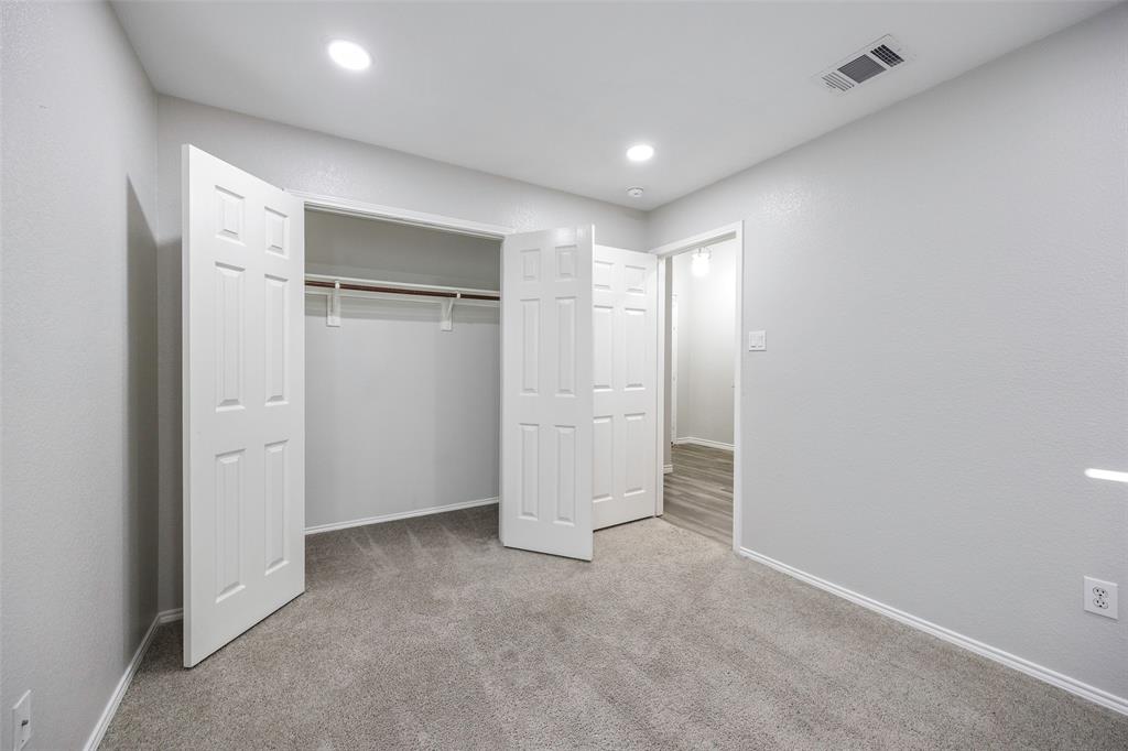 3603 Cottonwood Road Melissa, TX 75454 - Photo 16 of 27 Unfurnished bedroom with light carpet, a closet, and recessed lighting