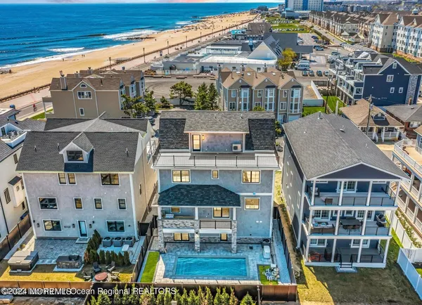 an aerial view of multiple houses