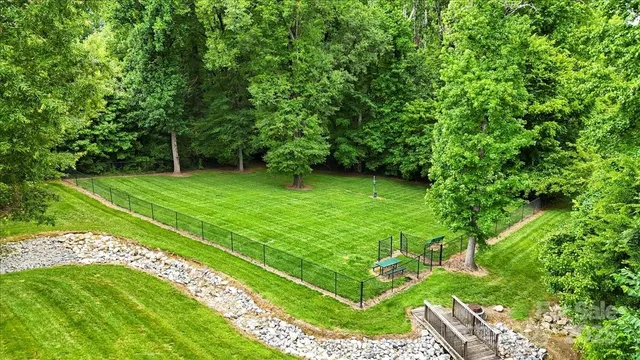 a view of a backyard with a garden