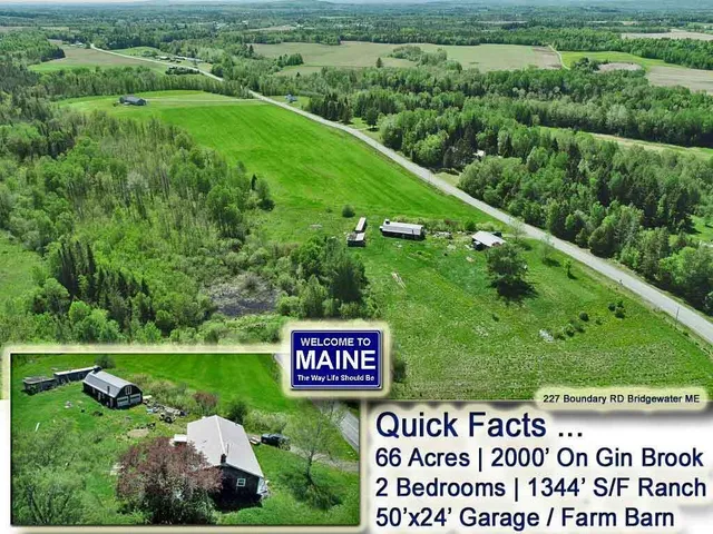 $119,500 | 227 Boundary Line Road, Bridgewater, ME 04735