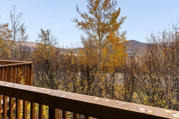 a view of wooden balcony