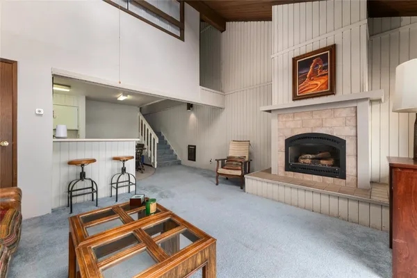 a room with furniture and a table