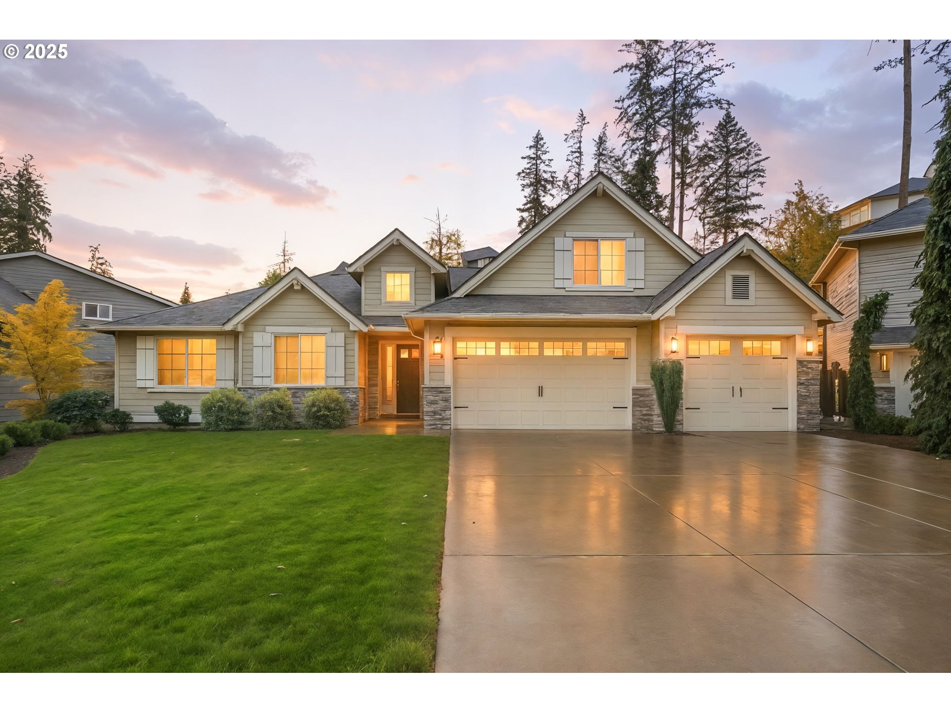 3228 Northwest Hood Court Camas, WA 98607 - Photo 26 of 28 a view of a big house with a big yard and large trees