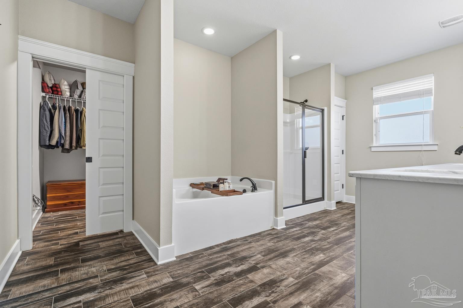 3550 Molino Road Molino, FL 32577 - Photo 36 of 68 a bathroom with a sink and a shower