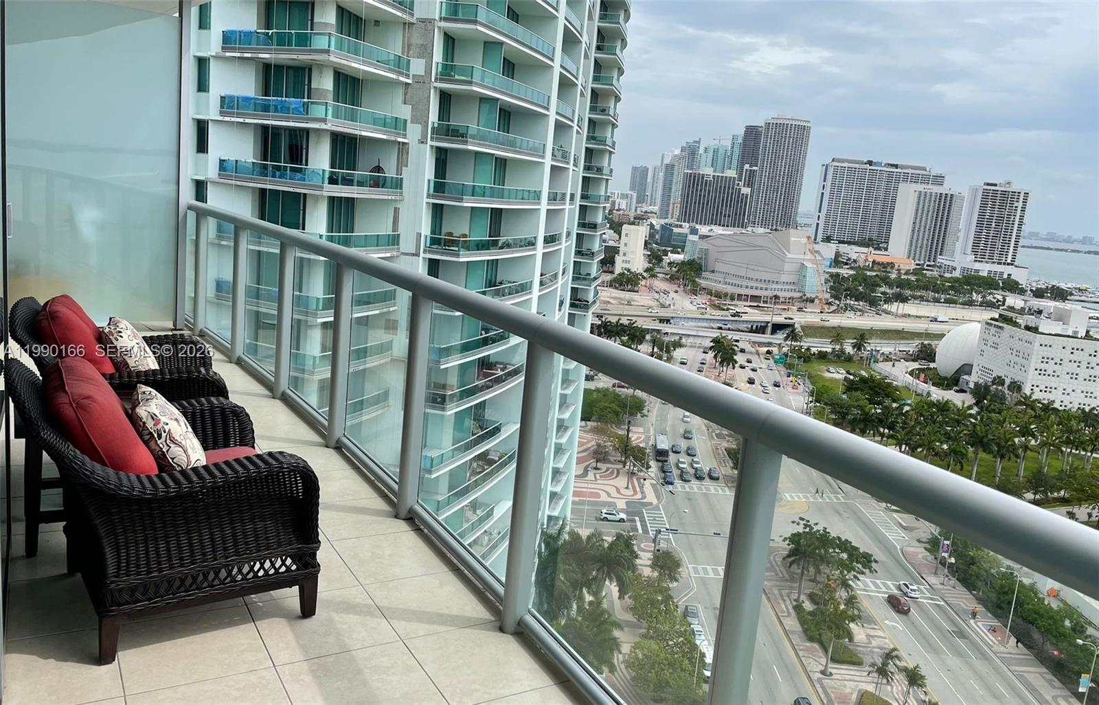 888 Biscayne Boulevard, Unit 1810 Miami, FL 33132 - Photo 23 of 28 a view of balcony with couch