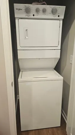 a close up view of washer and dryer