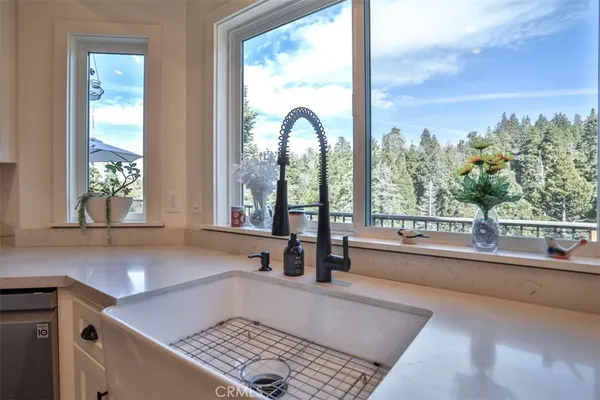 a room with window and a table