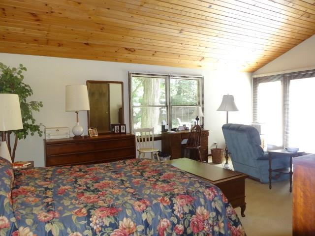 199 Old Oak Road Canonsburg, PA 15317 - Photo 8 of 21 Master bed room sliding doors open to patio, exposed brick wall.