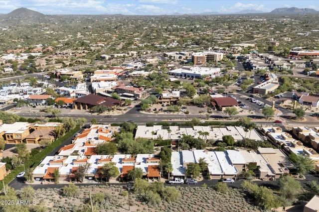 an aerial view of a city