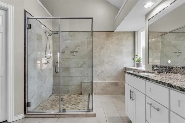 a bathroom with a shower