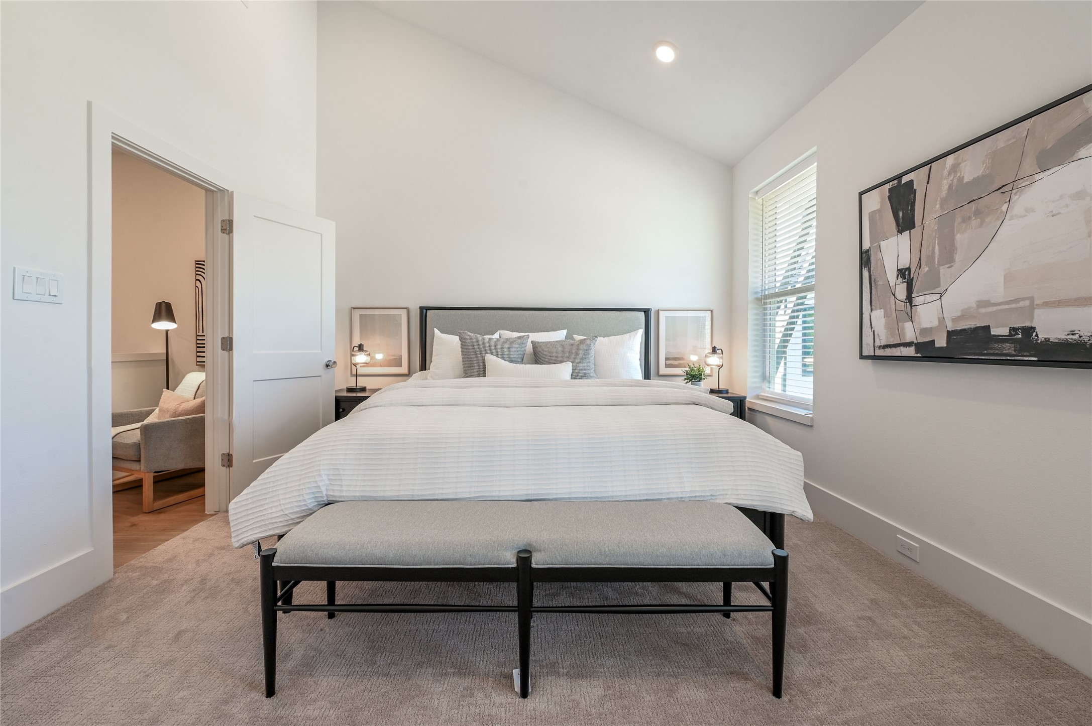 7607 Victory Reserve Street Houston, TX 77088 - Photo 24 of 50 a bedroom with a bed and a view of kitchen