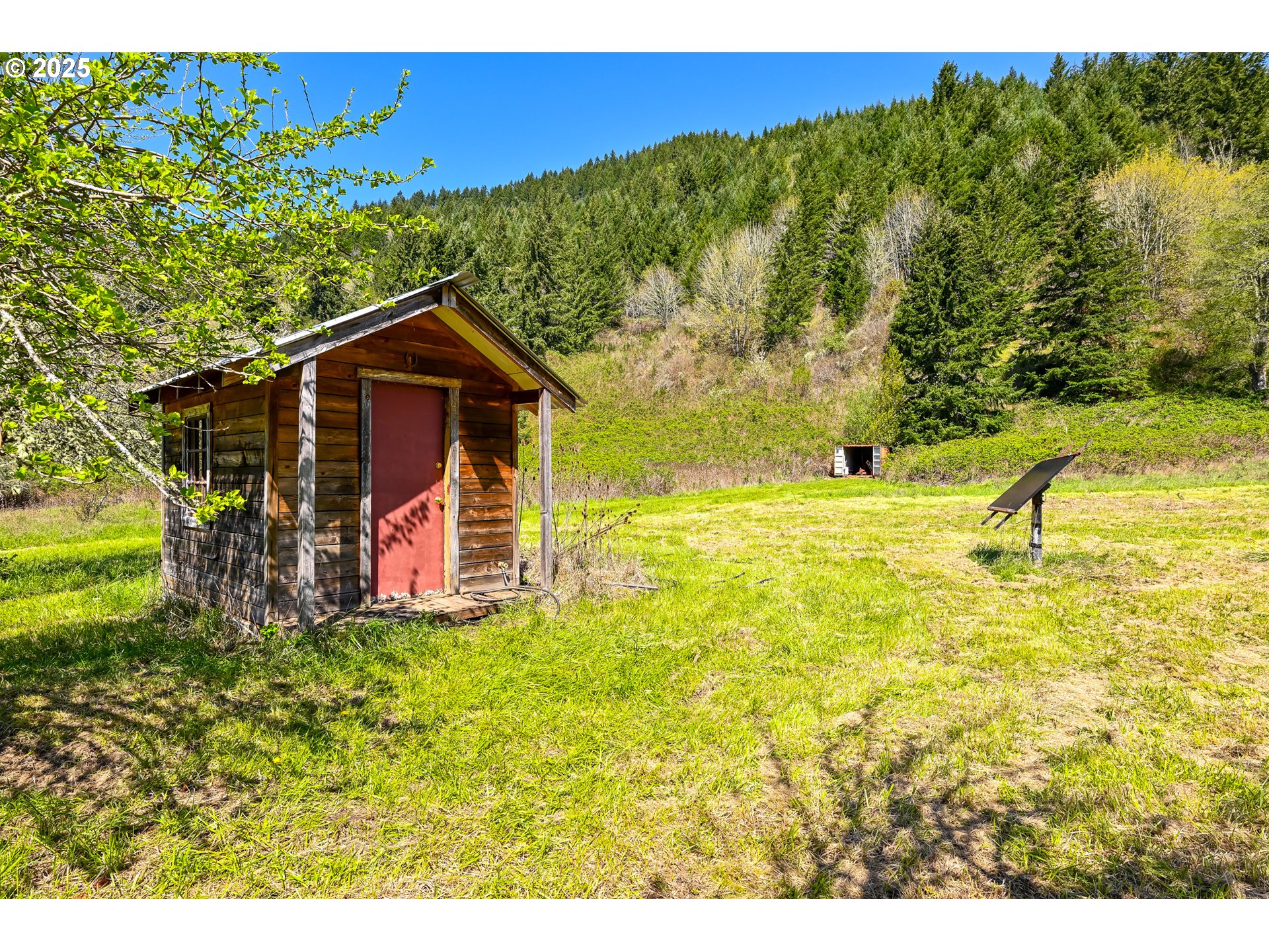 38305 Lower Brice Creek Road Dorena, OR 97434 - Photo 24 of 40 a view of a garden with a house in the background