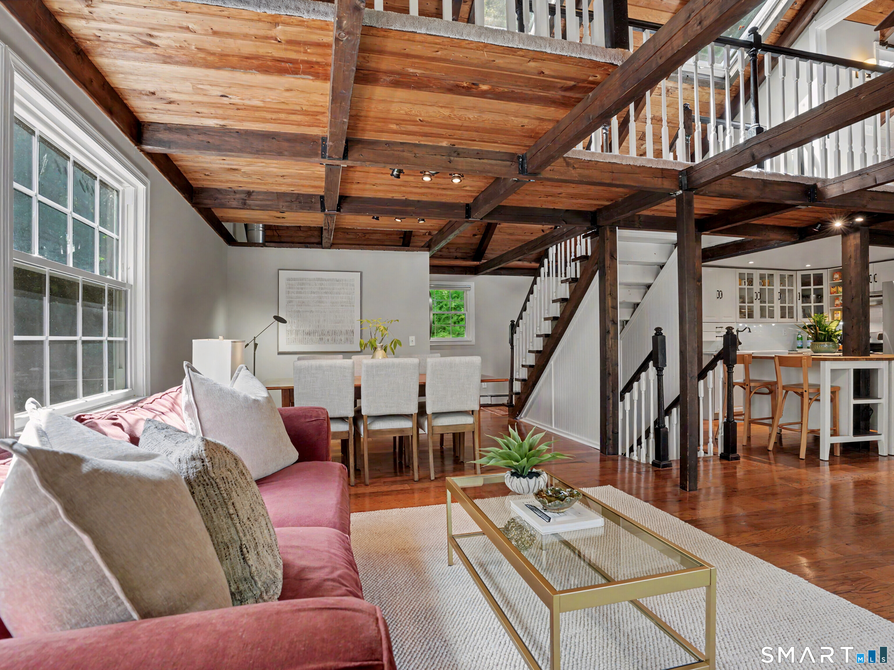 252 Bennetts Farm Road Ridgefield, CT 06877 - Photo 7 of 40 As you can see, a unique architectural flair defines this special home as you gaze over the main floor from the upstairs loft...