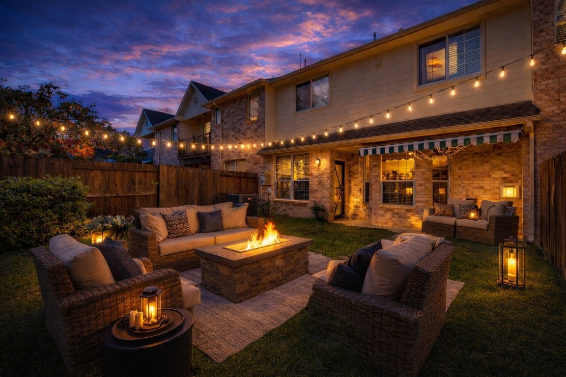 7611 South Linpar Court Houston, TX 77040 - Photo 45 of 49 a outdoor living space with patio furniture and a potted plant