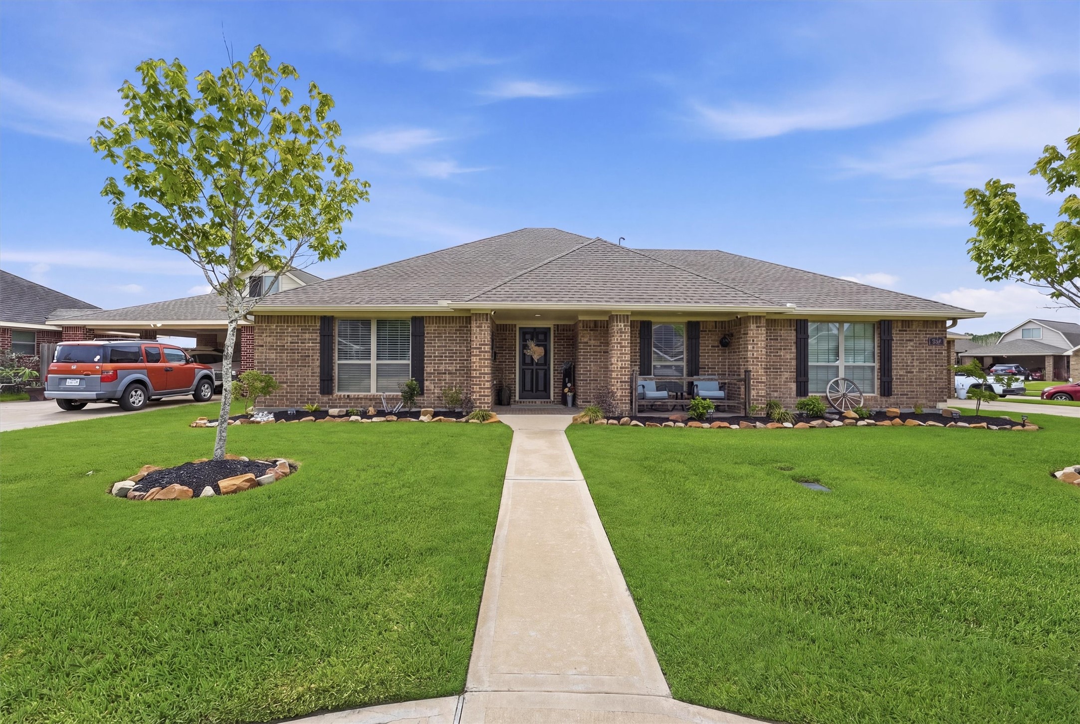 7131 Limestone Circle Manvel, TX 77578 - Photo 2 of 40 This corner lot is one of the largest in the neighborhood. The yard is immaculately maintained with lovely flower beds!