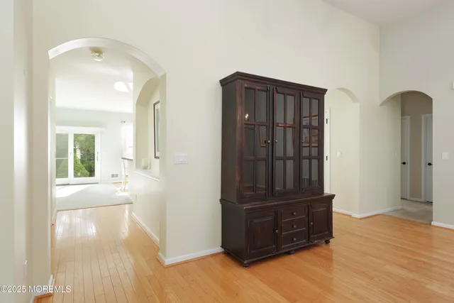 wooden floor and windows in a room