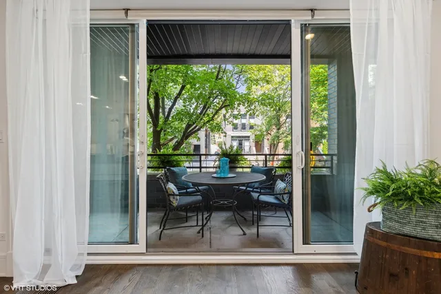 a view of workspace with wooden floor