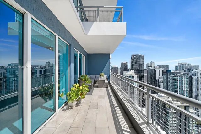 a view of balcony with city view