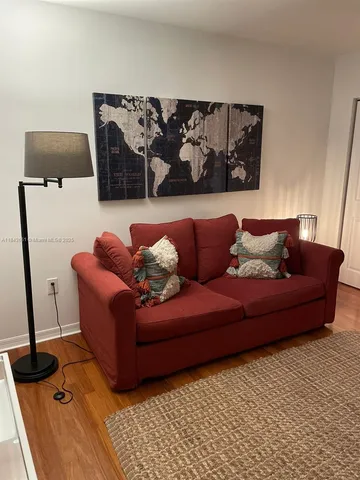 a living room with a couch and a coffee table