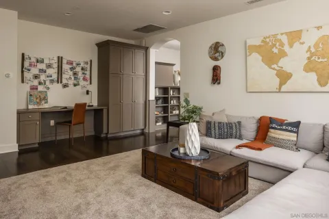 a living room with furniture