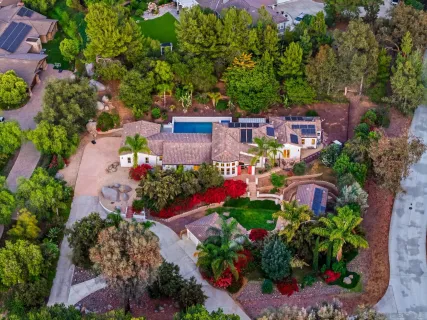 an aerial view of multiple house