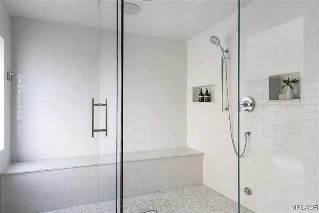 a view of balcony with furniture