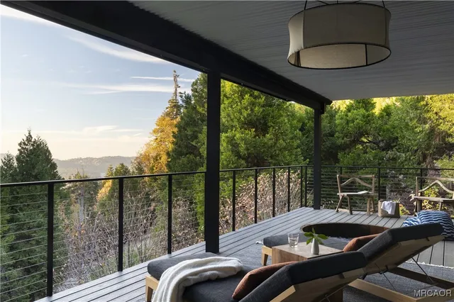 a outdoor view with a sitting space