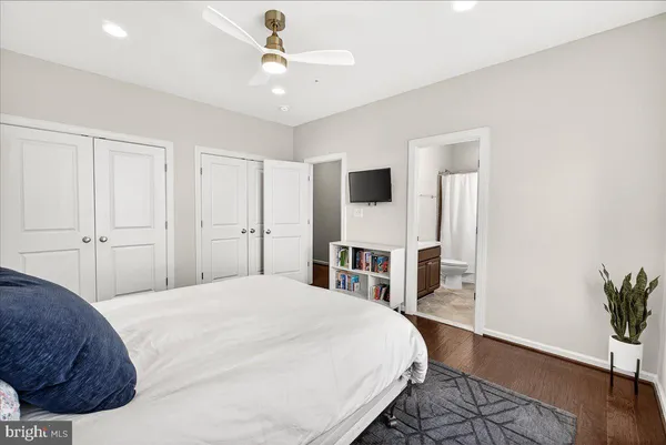 a view of entryway with wooden floor