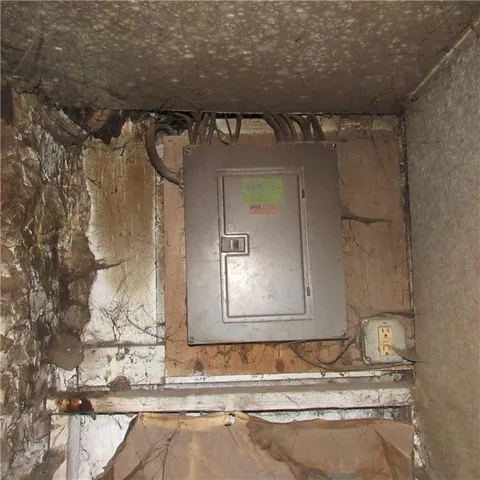 a view of a field with mountain view