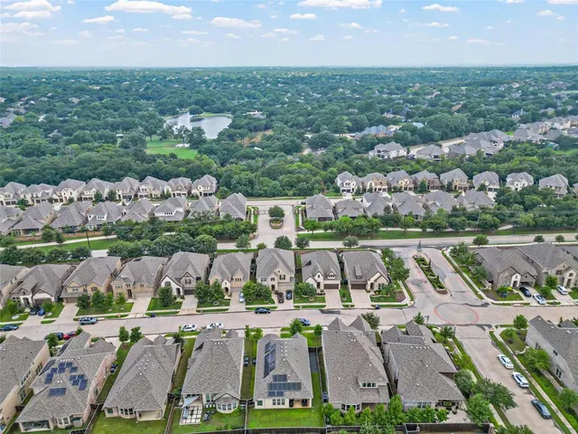 an aerial view of multiple house
