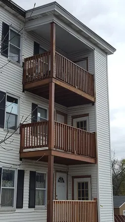 a view of a house with a deck