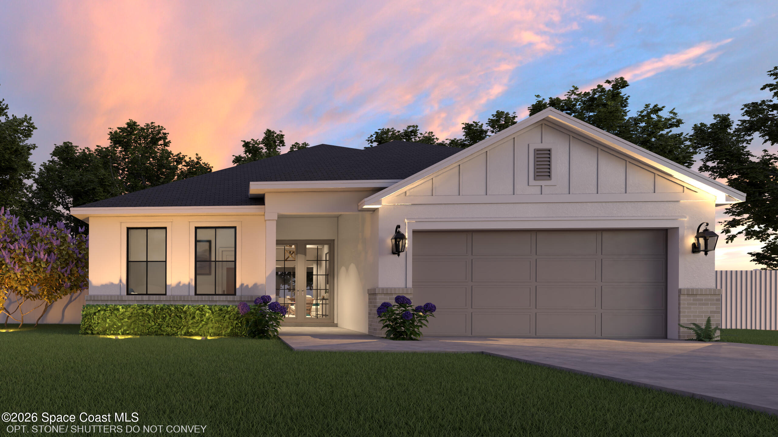 1850 Viburnum Road Northwest Palm Bay, FL 32907 - Photo 1 of 15 a front view of a house with a garden and yard