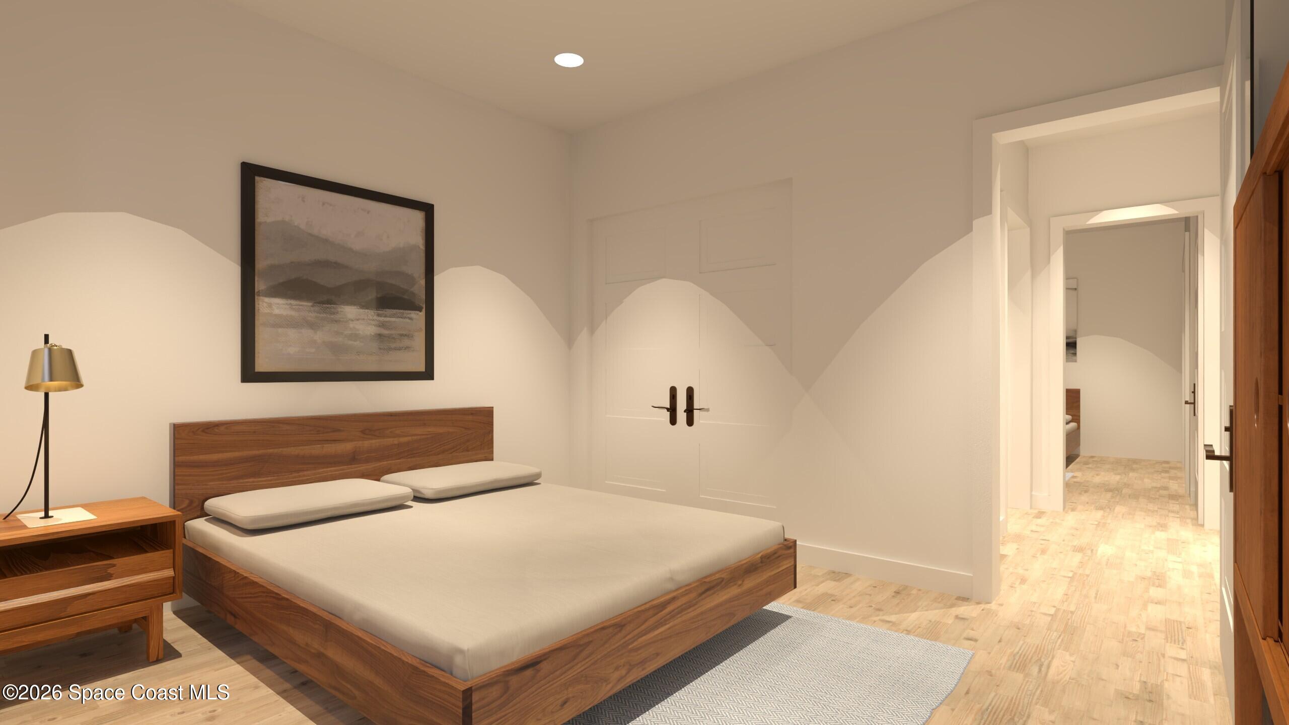 1850 Viburnum Road Northwest Palm Bay, FL 32907 - Photo 5 of 15 a bedroom with a large bed and a painting on the wall