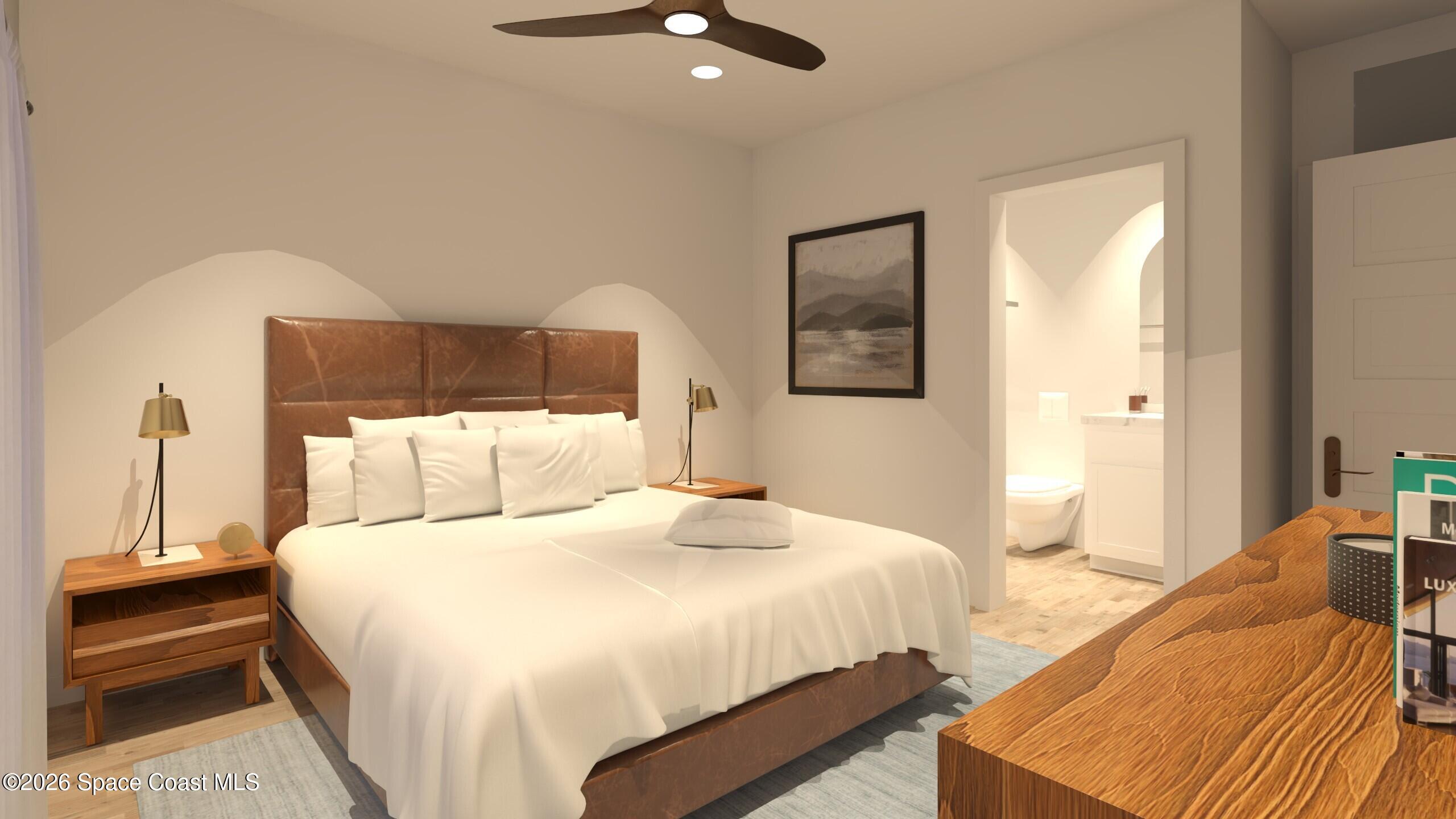 1850 Viburnum Road Northwest Palm Bay, FL 32907 - Photo 7 of 15 a bedroom with beds and a night stand