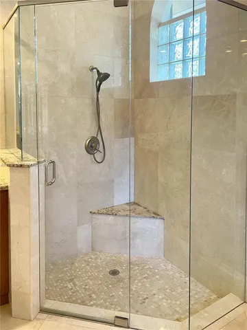 a bathroom with a shower