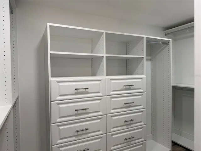 a close view of closet