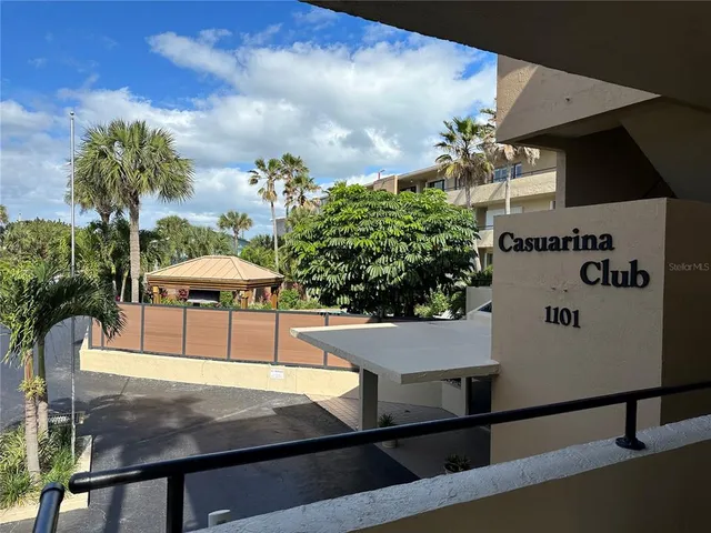 an outdoor space with furniture