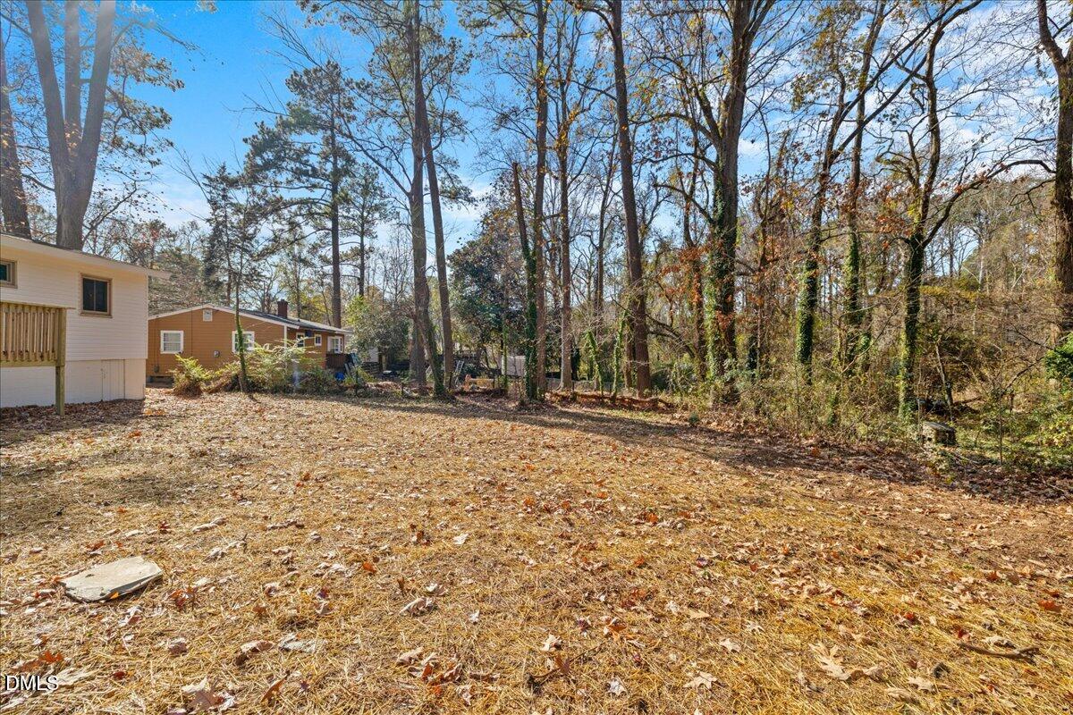 1406 Valley Road Garner, NC 27529 - Photo 30 of 39 a backyard of a house with trees