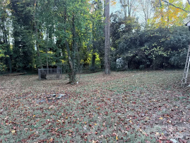 a backyard of a house with lots of green space