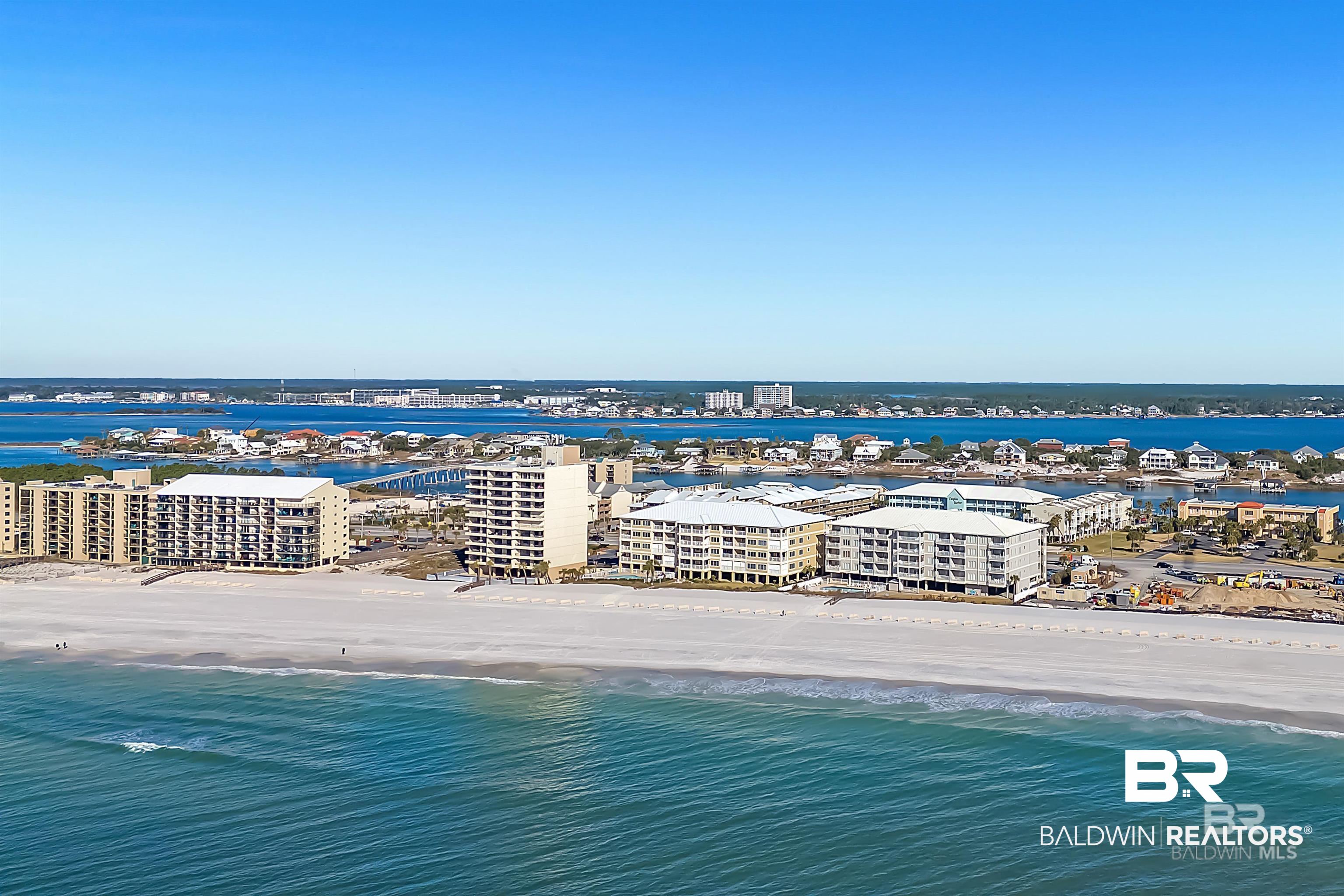 28910 Perdido Beach Boulevard, Unit 4B Orange Beach, AL 36561 - Photo 45 of 48 Bird's eye view featuring a city view and a water view