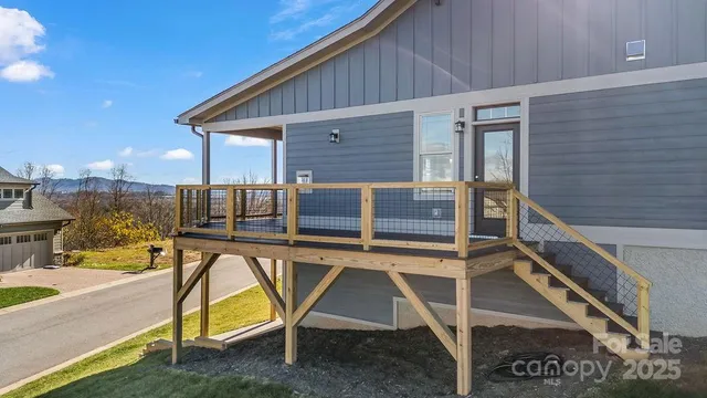 a balcony with furniture