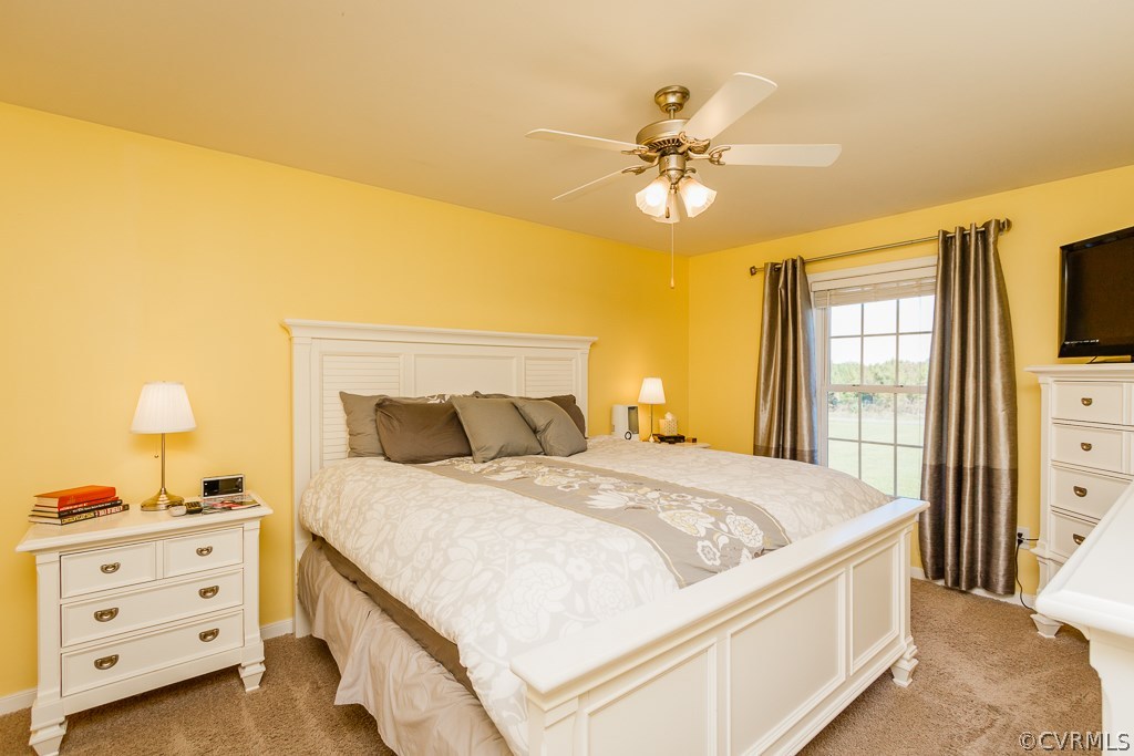 8398 Rowanty Road Carson, VA 23830 - Photo 13 of 34 a bedroom with a bed and a chandelier