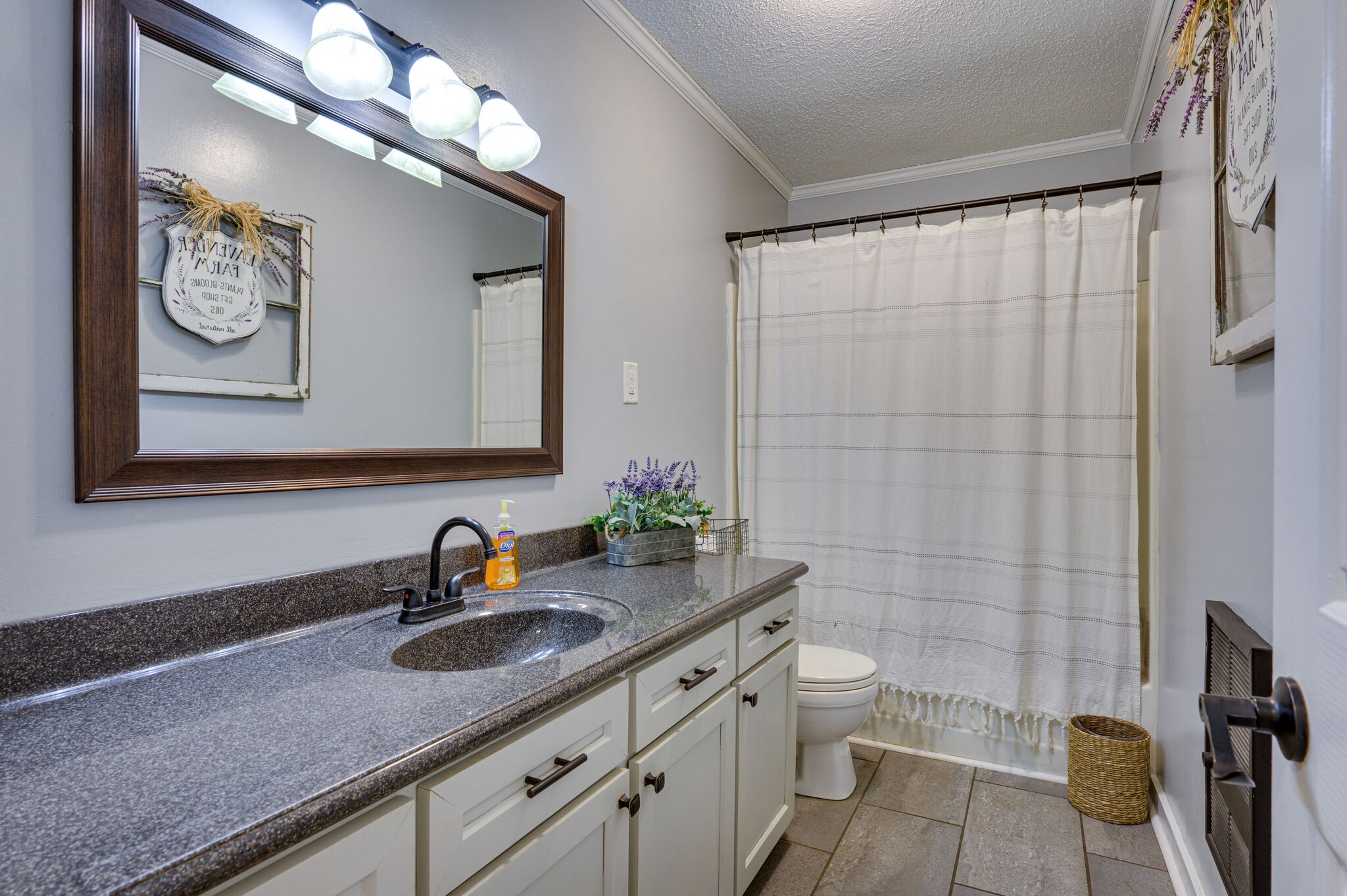 2558 Chisholm Road Iron City, TN 38463 - Photo 21 of 35 a bathroom with a double vanity sink a toilet and a mirror